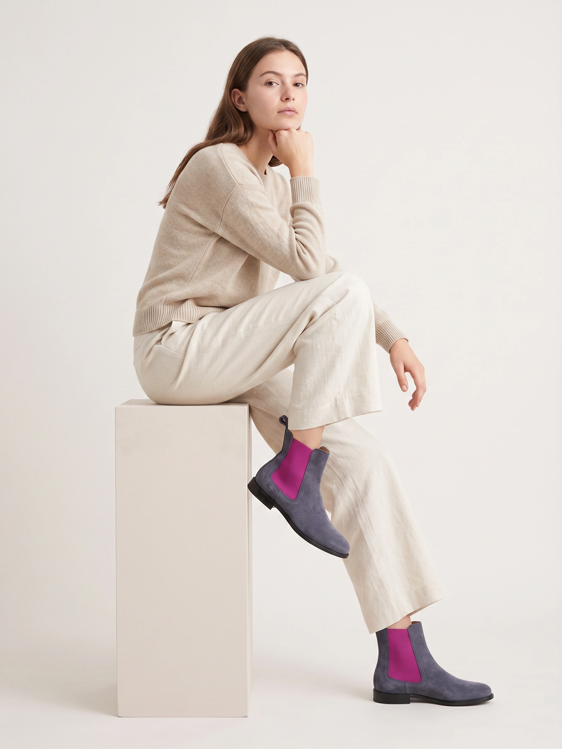 Bellas Grey Flat Boot - Image 2