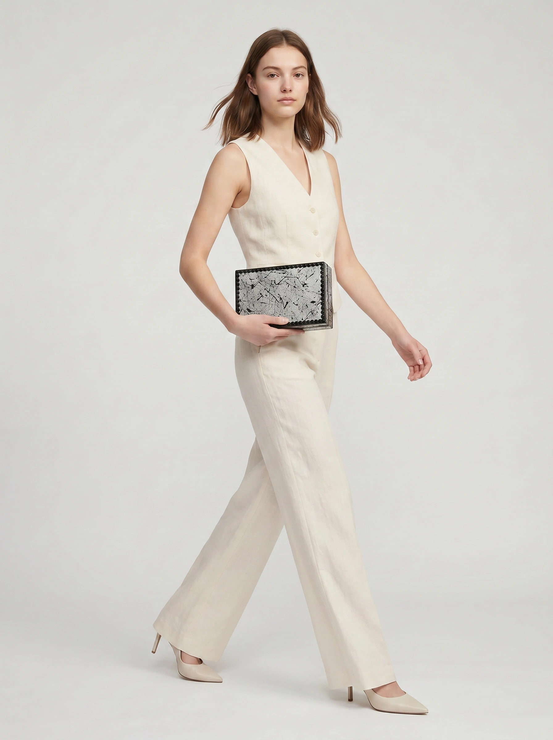 HALA & TATIANA Metallic Black Small Clutch - Image 2