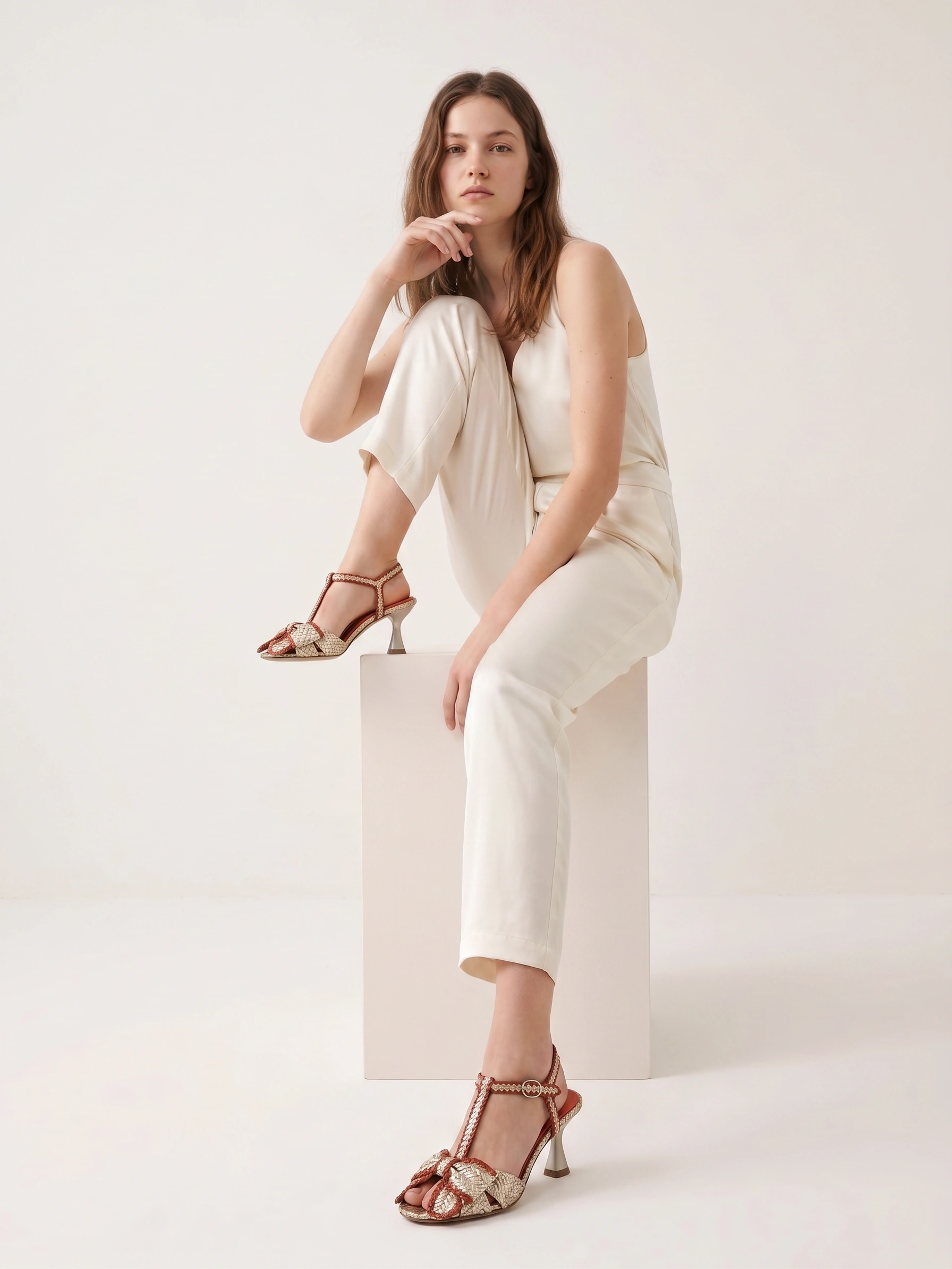 PONS QUINTANA Gold High Heel Sandal - Image 2
