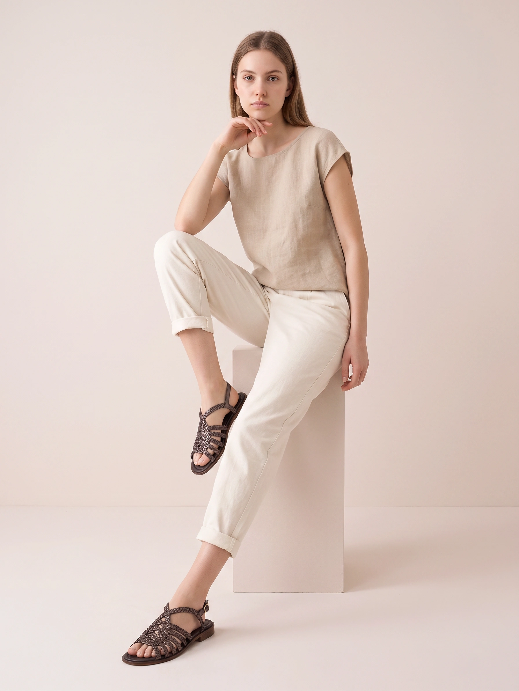 PONS QUINTANA Brown Flat Sandals Sandal - Image 2