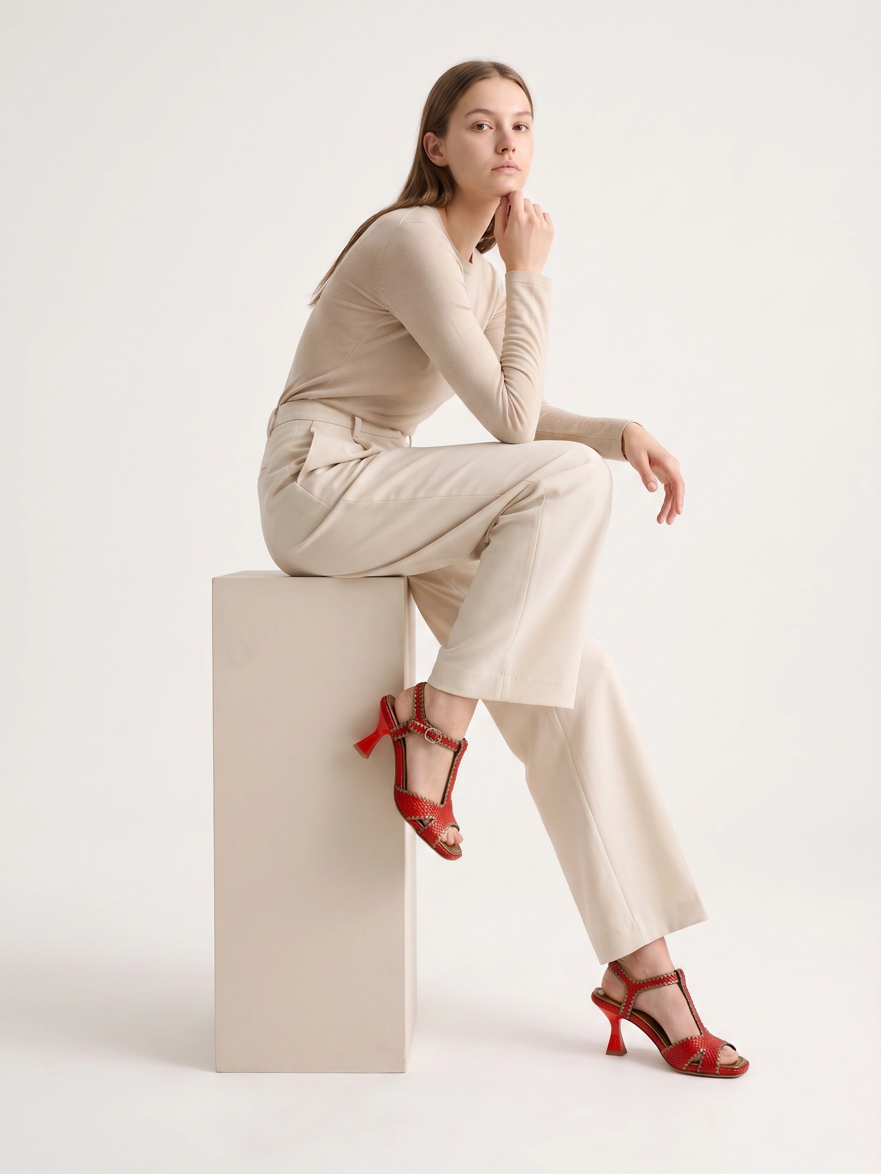 PONS QUINTANA Orange High Heel Sandal - Image 2
