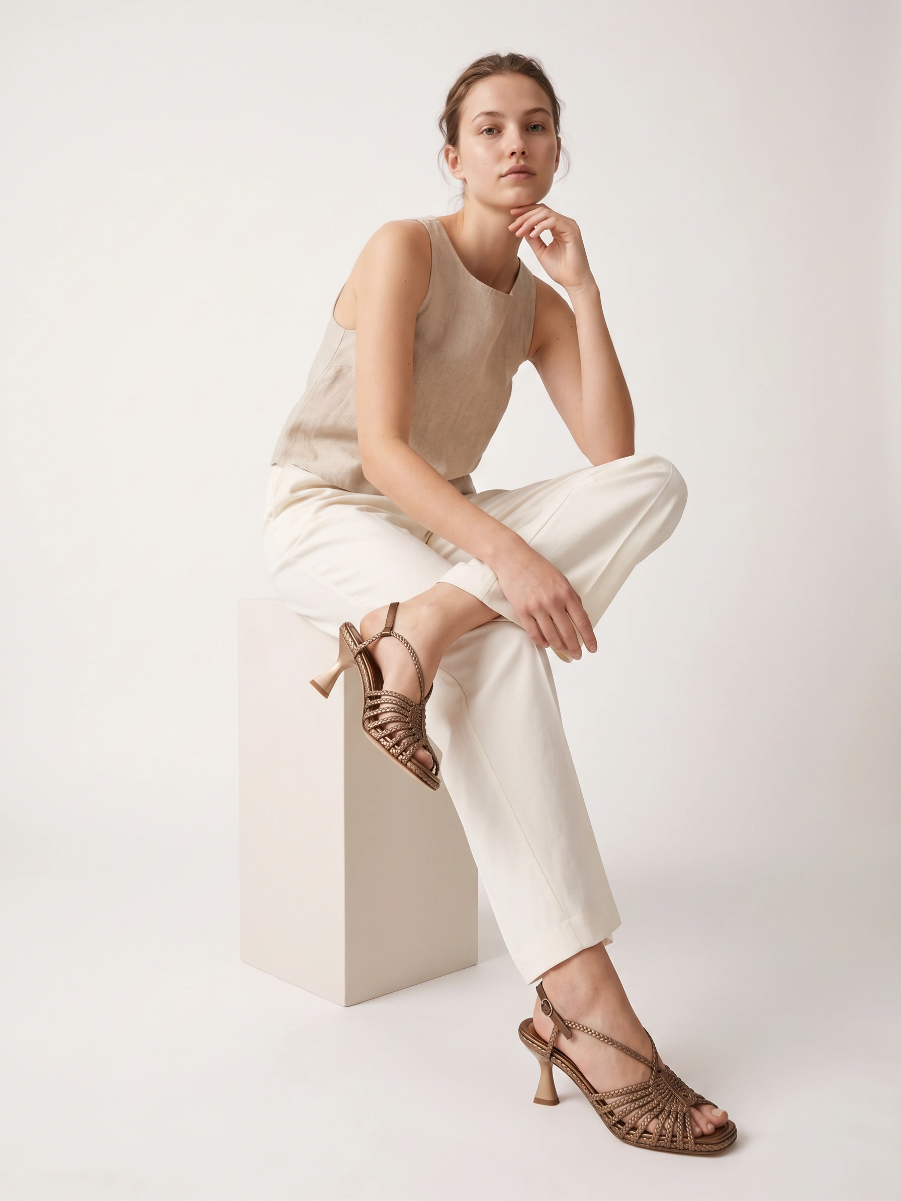 PONS QUINTANA Bronze High Heel Sandal - Image 2