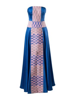 NAAYE BRAHM Midnight Blue Strapless Evening Gown – L'ÉMissaire