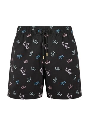 ELI NOOR DESIGN Swim Shorts End Style In Jet Black With Crowns