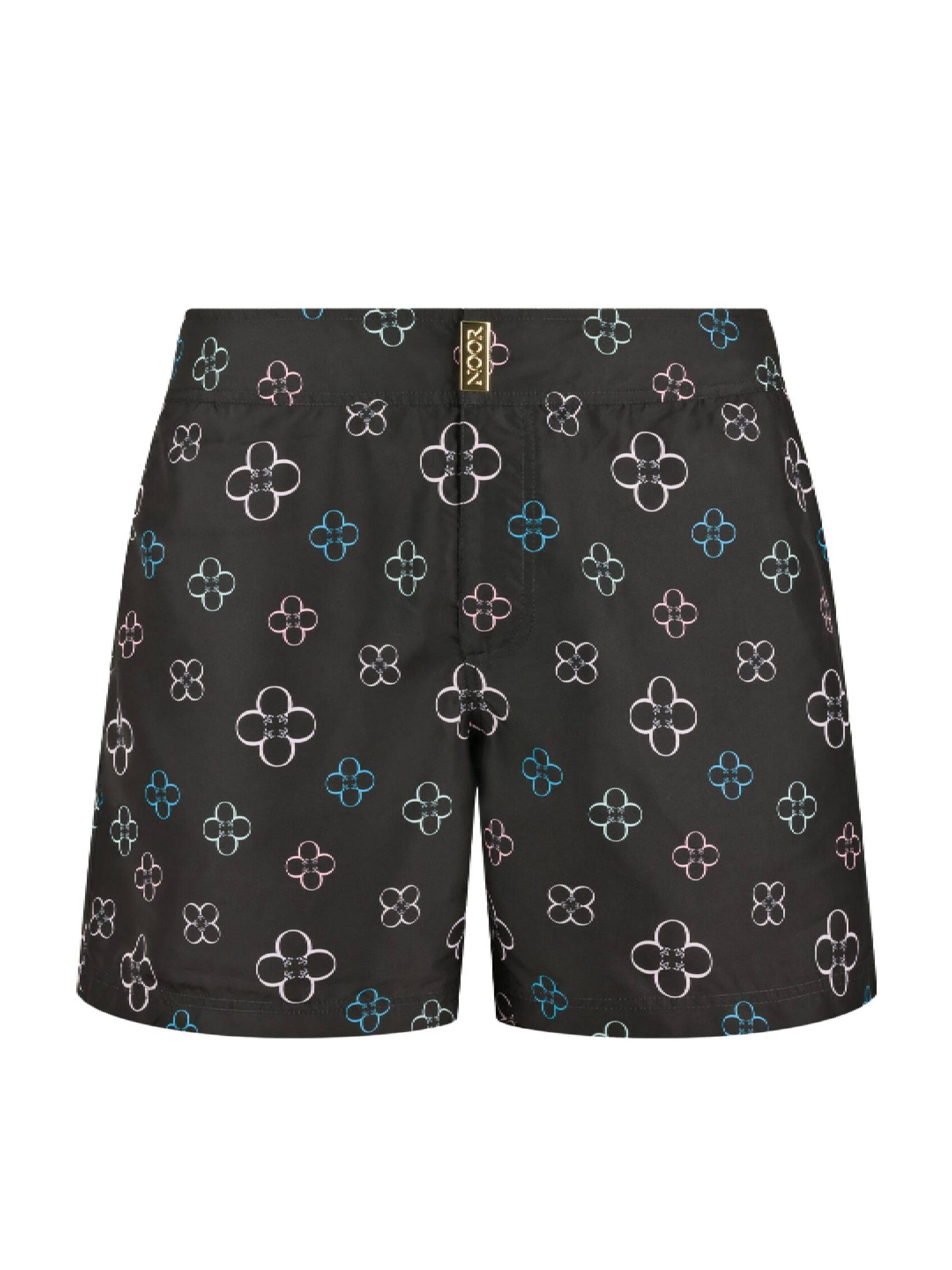 ELI NOOR DESIGN Swim Shorts Prince Style In Noir Luxe Fiore Print