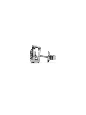 Just Brilliant pear lab grown diamond stud earrings in 18K white gold featuring two 2.00 ct pear shaped lab grown diamonds totaling 4.00 carats