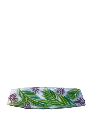 Kendra Schneider Multi-Color Palm Leaf Glass Art Piece Artwork