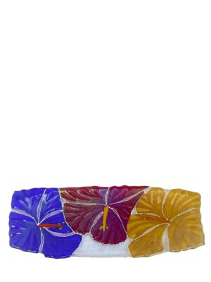 Kendra Schneider Multi-Color Bright Hibiscus Platter Artwork