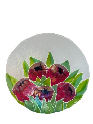 Kendra Schneider Floral Print Pink Purple Protea Bowl Artwork