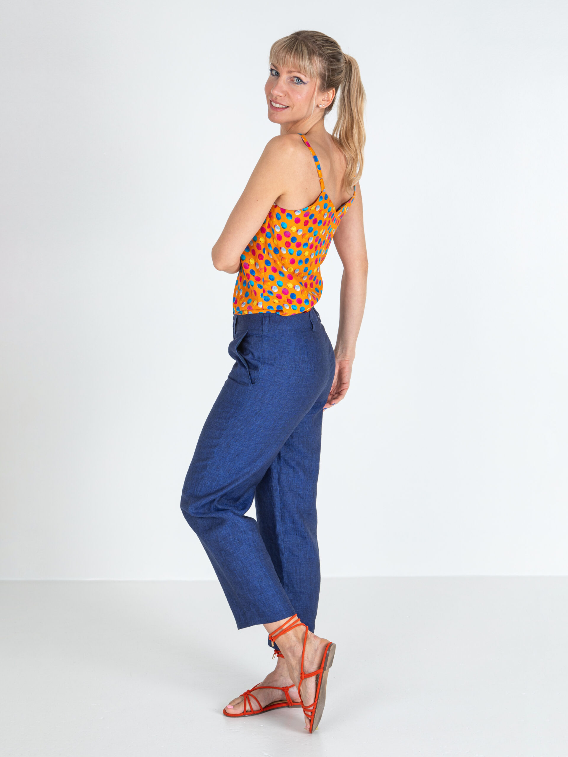 LADINA BUNDI Blue Straight Leg Pants - Image 4