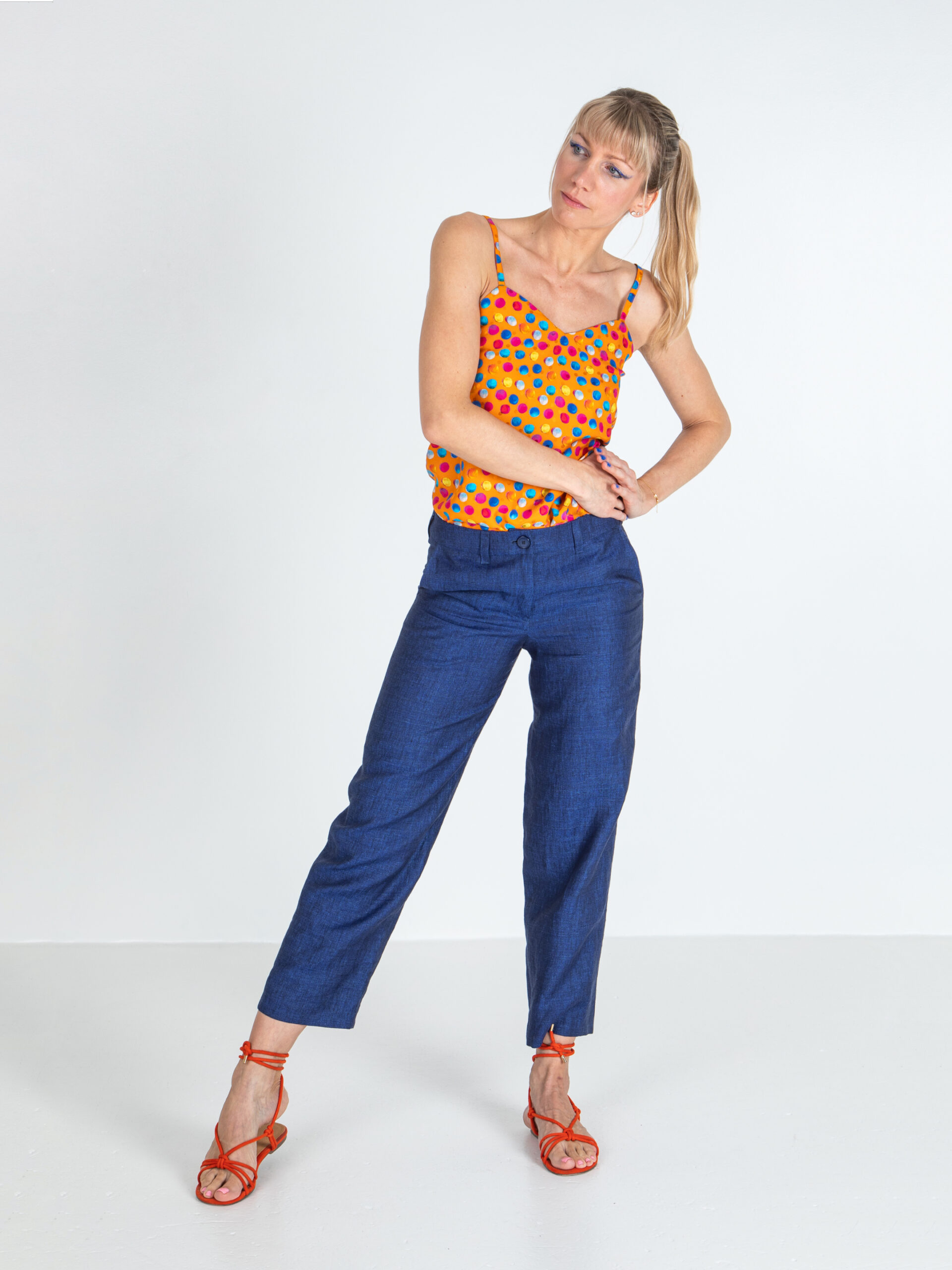 LADINA BUNDI Blue Straight Leg Pants - Image 2