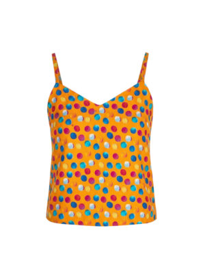 LADINA BUNDI Orange Sleeveless Top