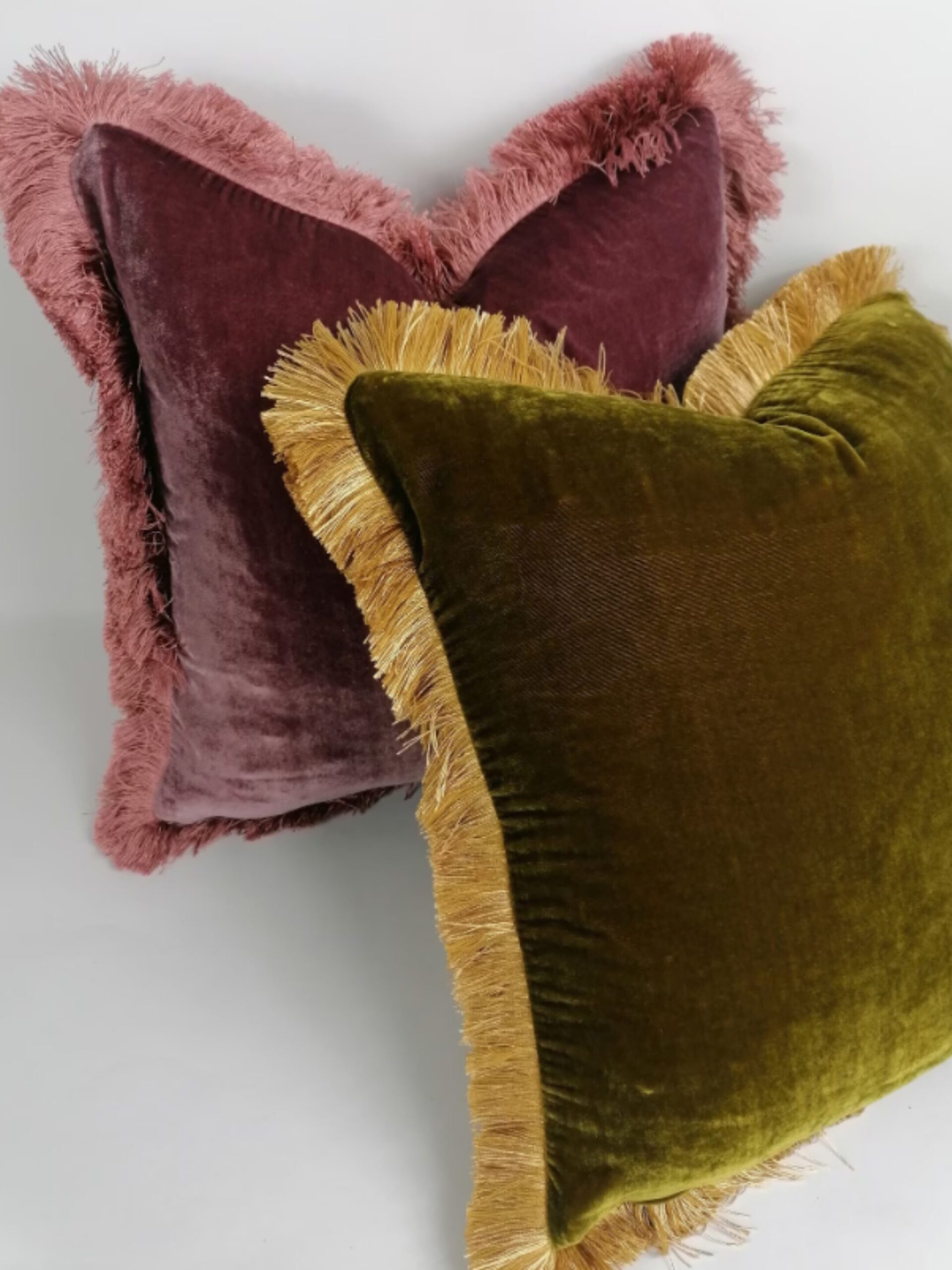 Velvet Fringe Home Green - Chartreuse Velvet Pillow - Image 4