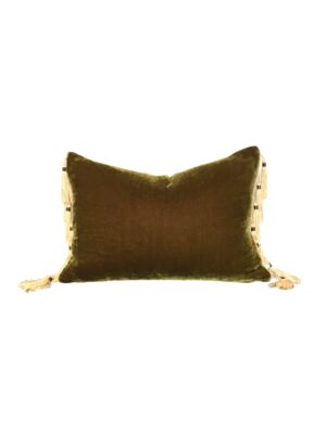 Velvet Fringe Home - Chartreuse Tassel Pillow