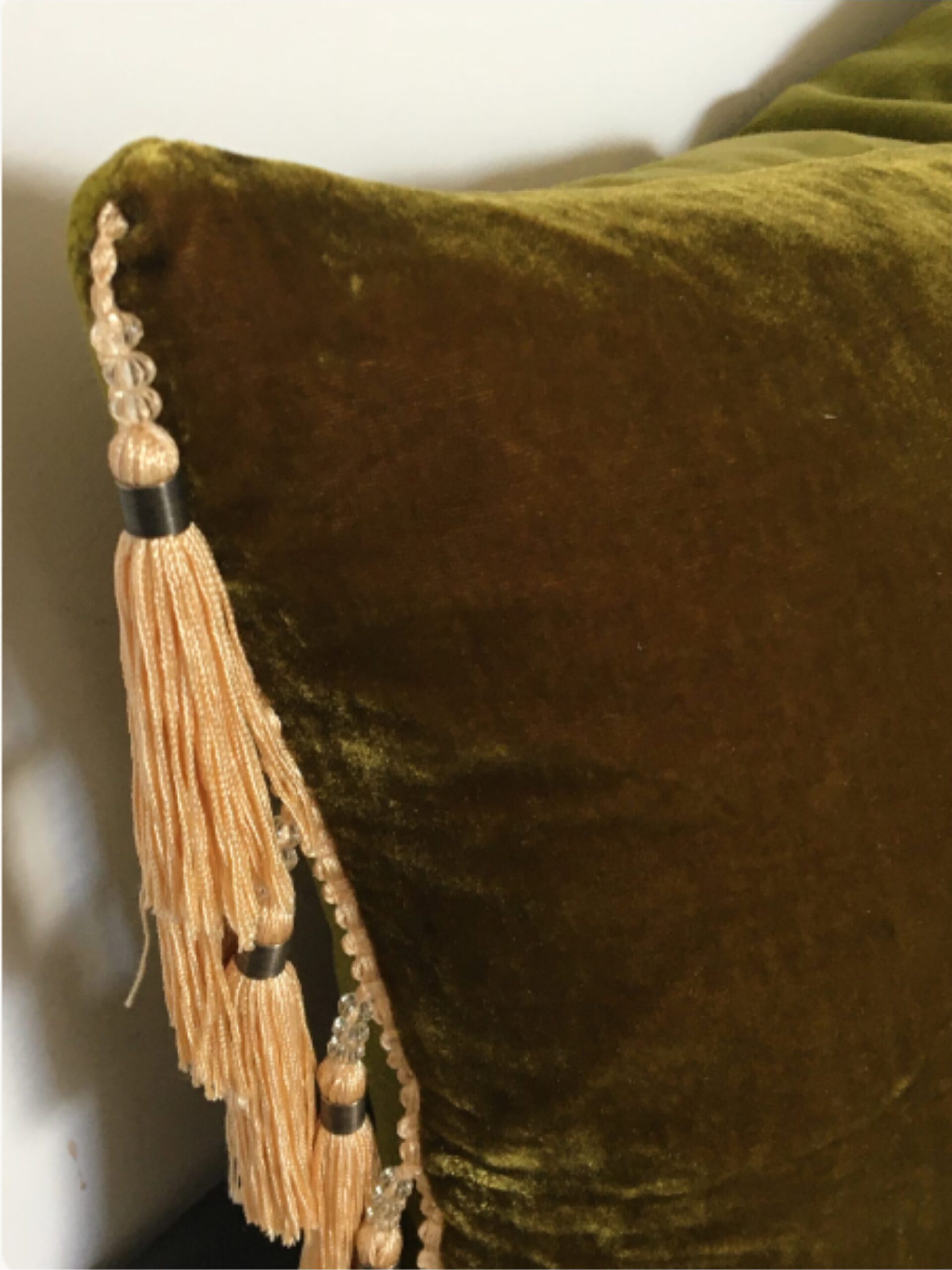 Velvet Fringe Home - Chartreuse Tassel Pillow - Image 2