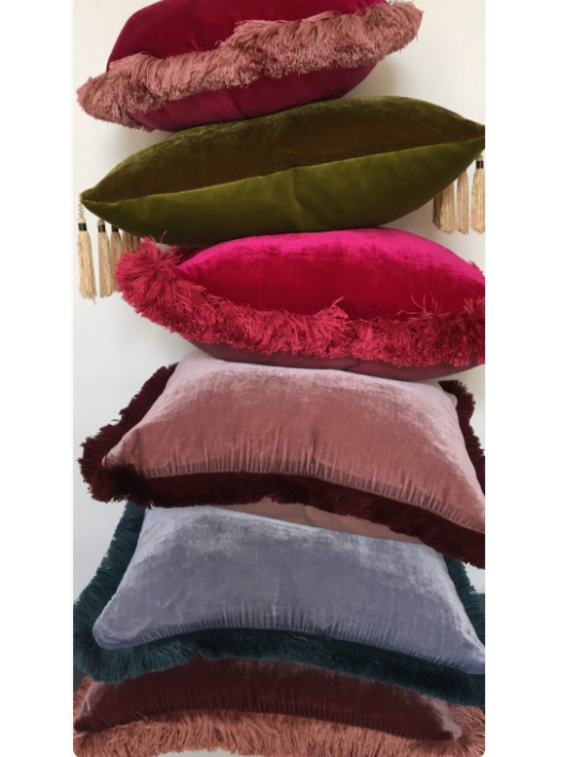 Velvet Fringe Home Green - Chartreuse Velvet Pillow - Image 9