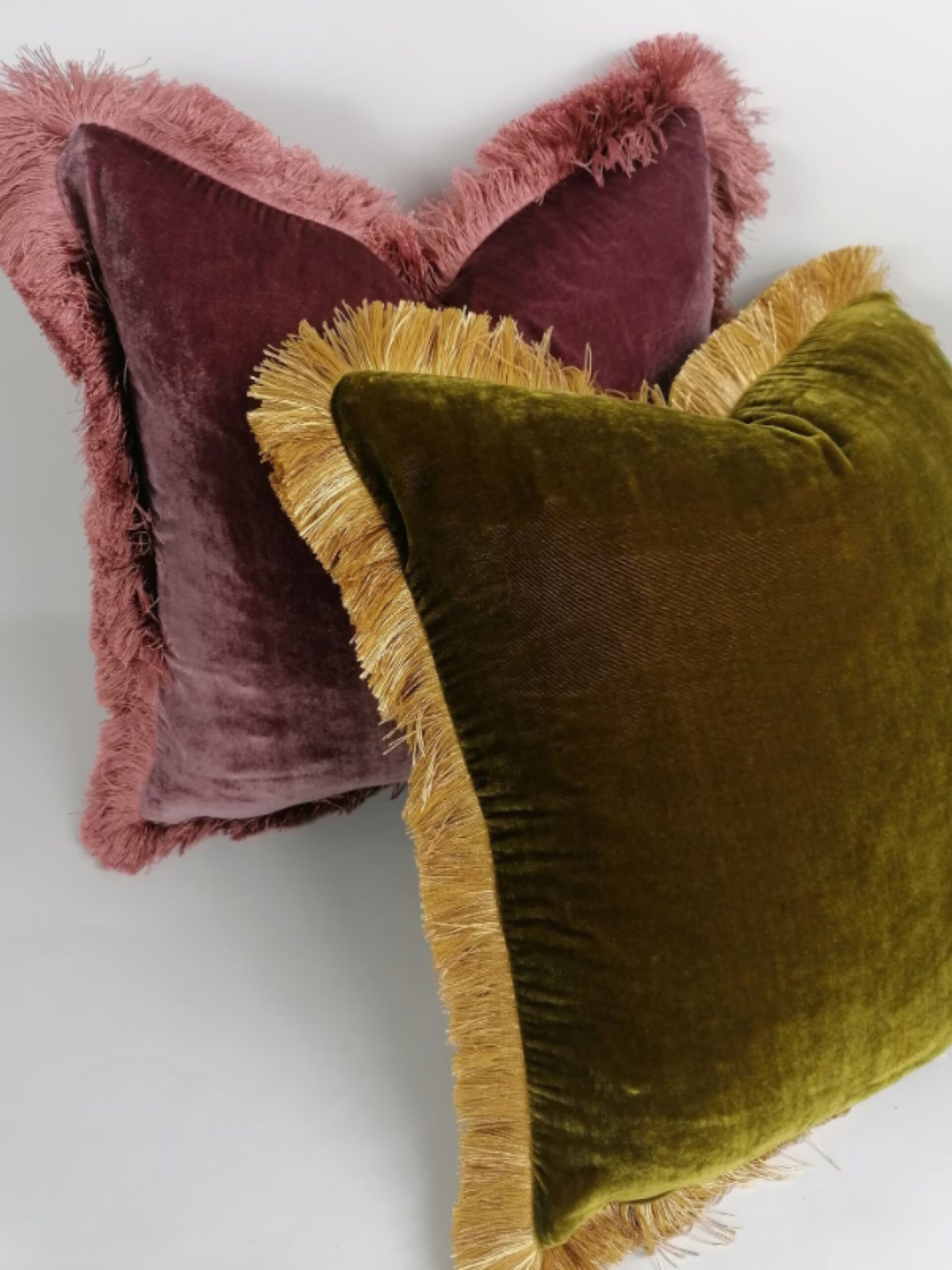 Velvet Fringe Home Green - Chartreuse Velvet Pillow - Image 6