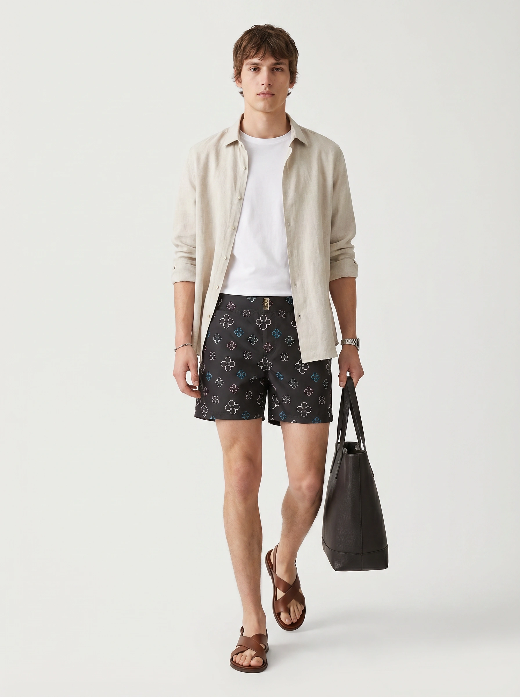 ELI NOOR DESIGN Swim Shorts Prince Style In Noir Luxe Fiore Print - Image 2