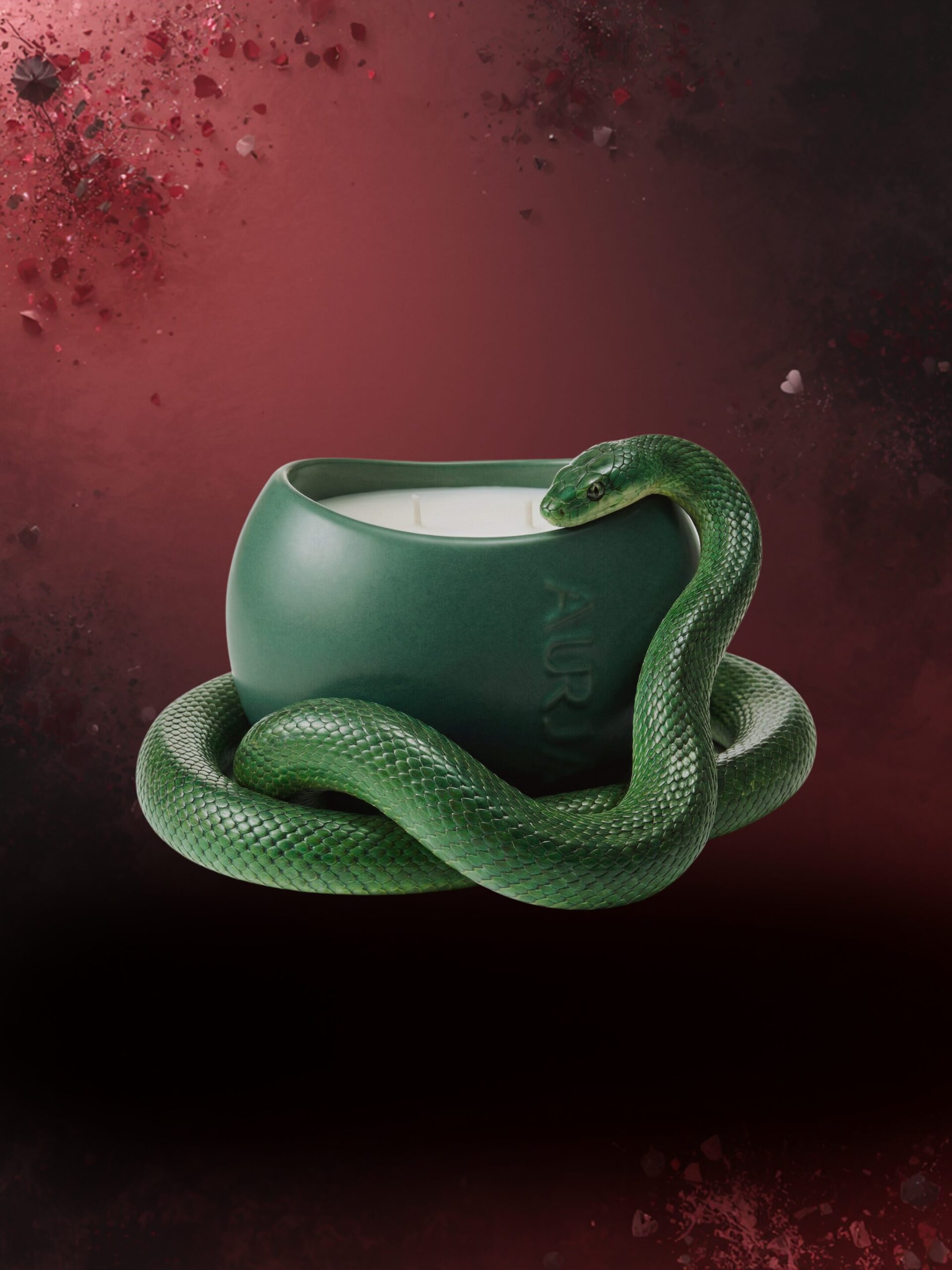AURJA Green Chakra Yuzu Orange Santal Candle - Image 3