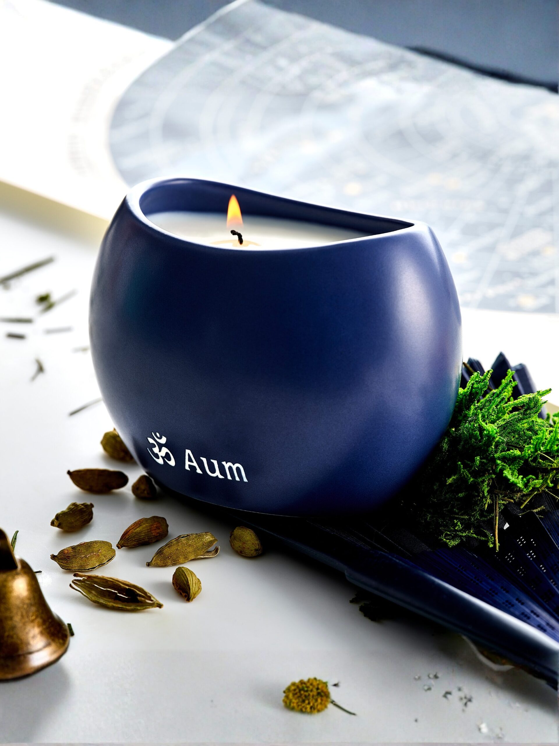 AURJA Blue Aum Cardamom Hinoki Moss Candle - Image 5