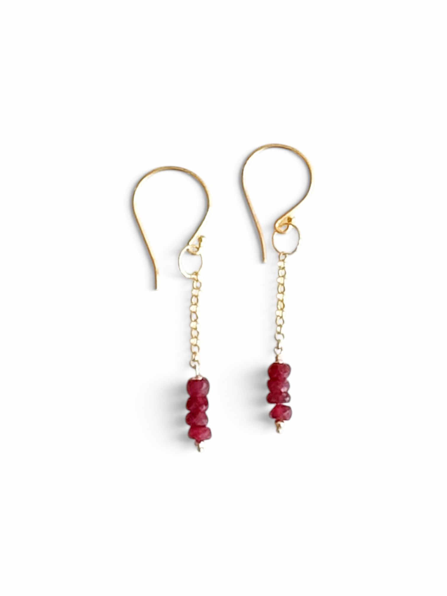 D&T Jewels Red Ruby Earrings