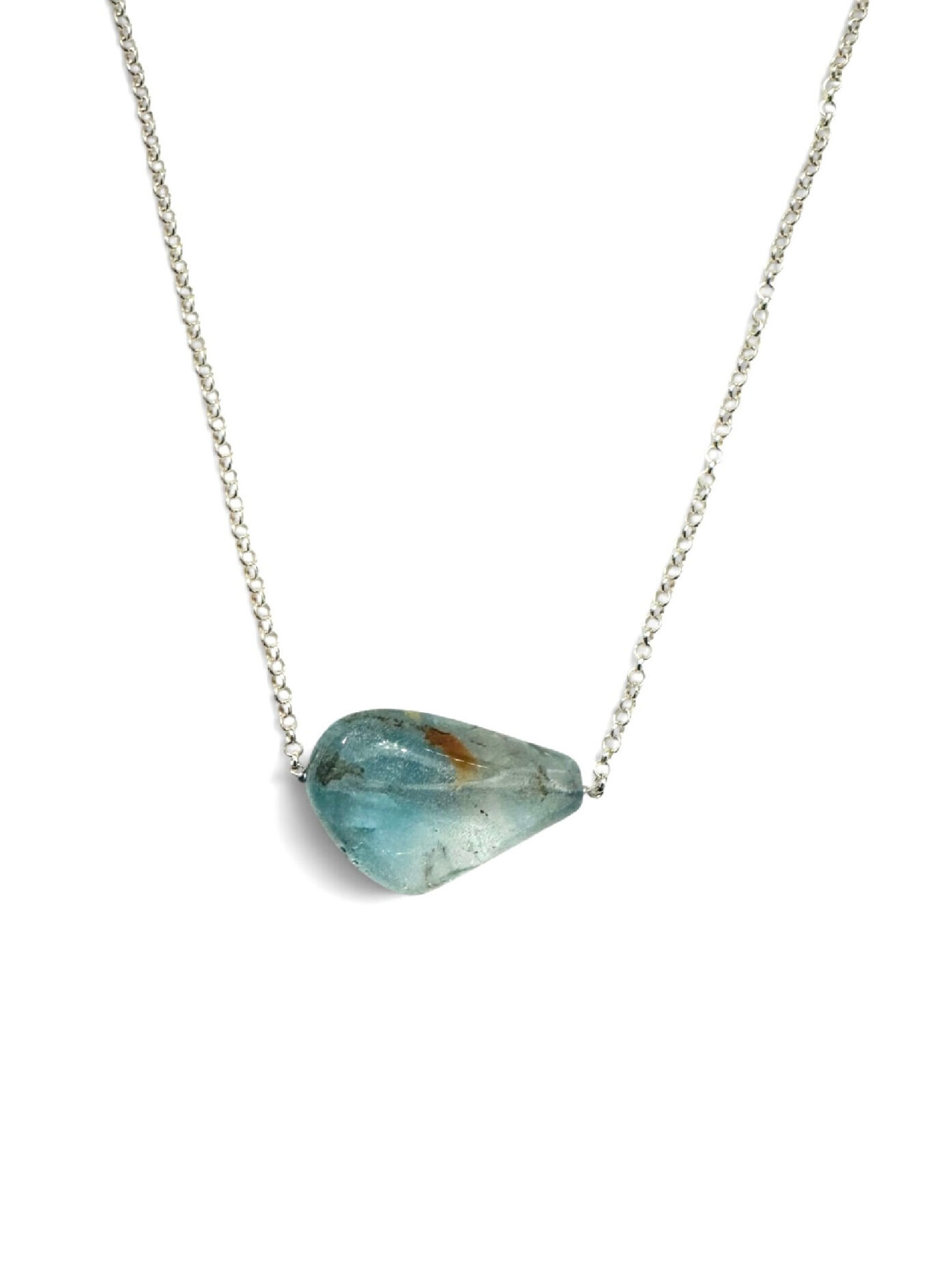 D&T Jewels Blue Aquamarine Necklace
