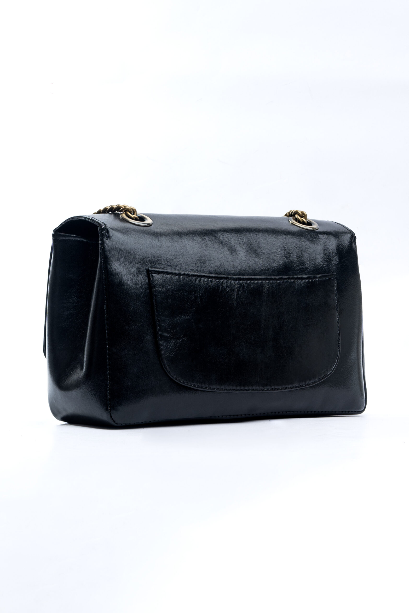 ISI OMIYI Black Brass Lamb Skin Large Shoulder - Image 2