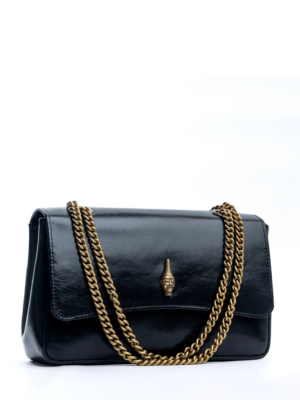 ISI OMIYI Black Brass Lamb Skin Large Shoulder