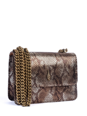 ISI OMIYI Metallic Pewter Calf Leather Small Crossbody