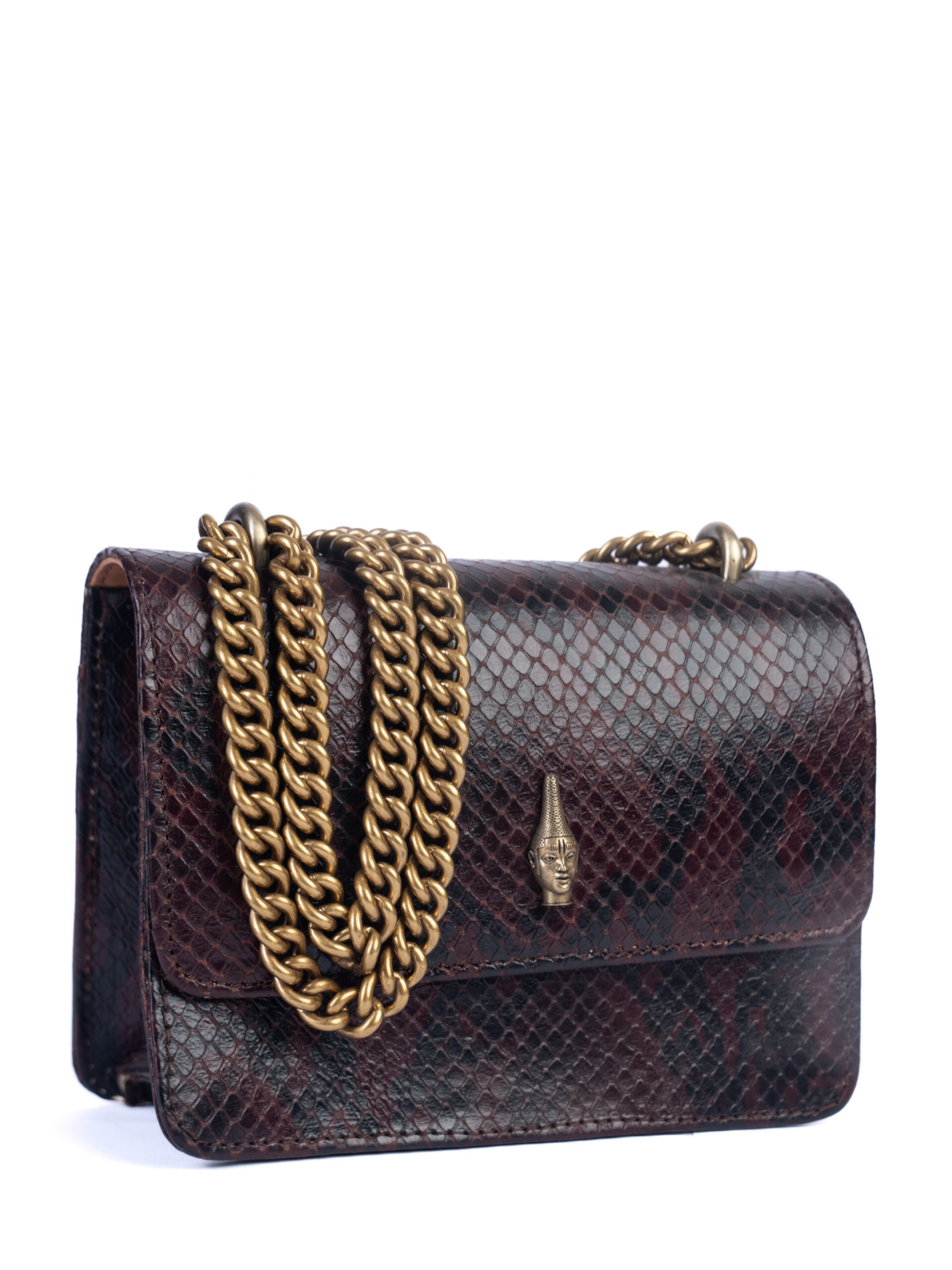 ISI OMIYI Multi-Color Brass Calf Leather Small Crossbody