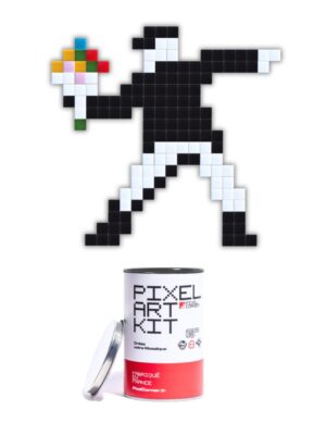 PIXEL CORNER Black Flower Thrower Wall Decor