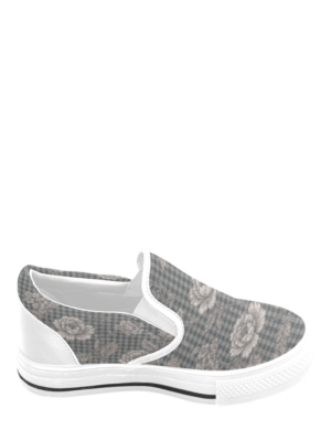 Rich And Rich Homeopportunities Rich And Rich Gray Floral Men'S Slip-On Canvas Shoes