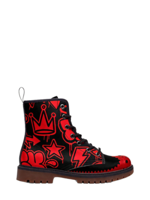 Rich And Rich Homeopportunities Rich And Rich Graffiti Black Redtip Men'S Leather Boots