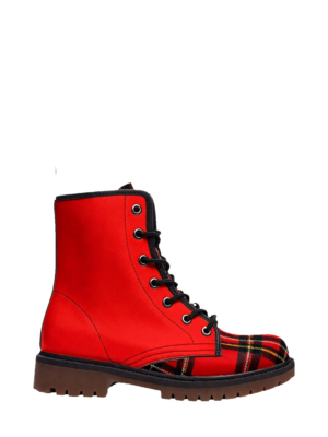 Rich And Rich Homeopportunities Rich And Rich Red Checkered Men'S Leather Boots