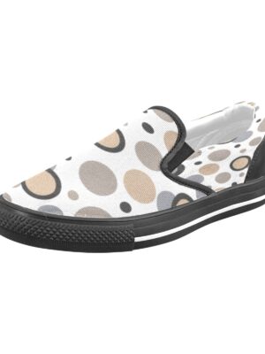 Sole shoe with polka dot pattern on a white background