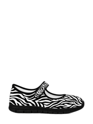 Rich And Rich Homeopportunities Rich And Rich Black White Zebra Pattern Women'S Mary Jane'S