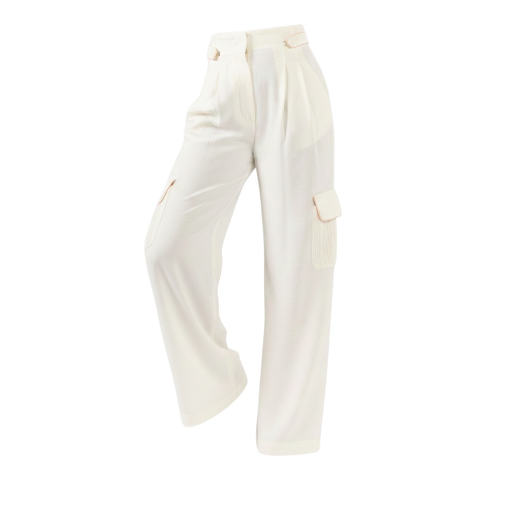 SUUBI Ivory Pants- Pink Details - Image 2