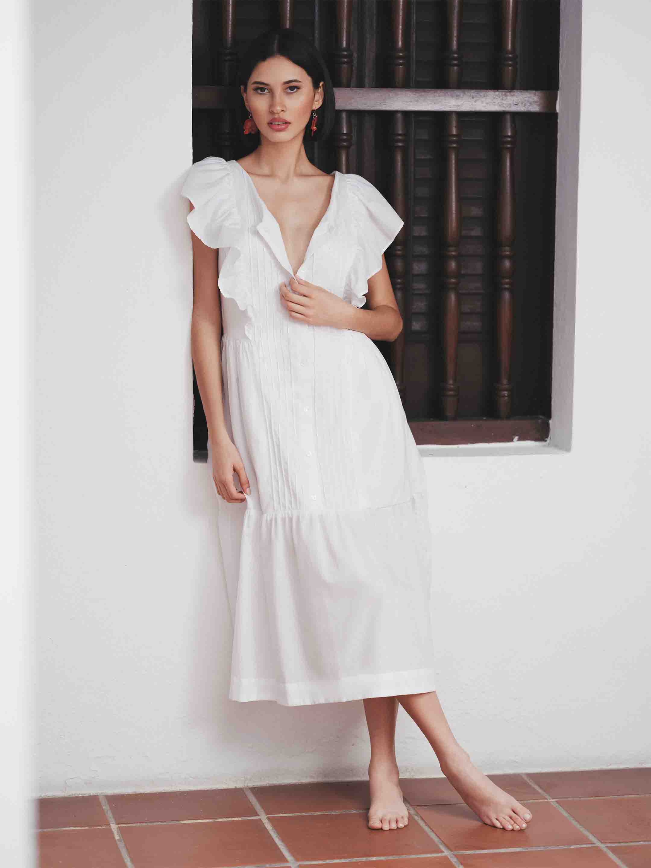 SazóN White Midi Dress - Image 4