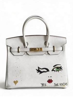 Silvi White Leather Large Handle