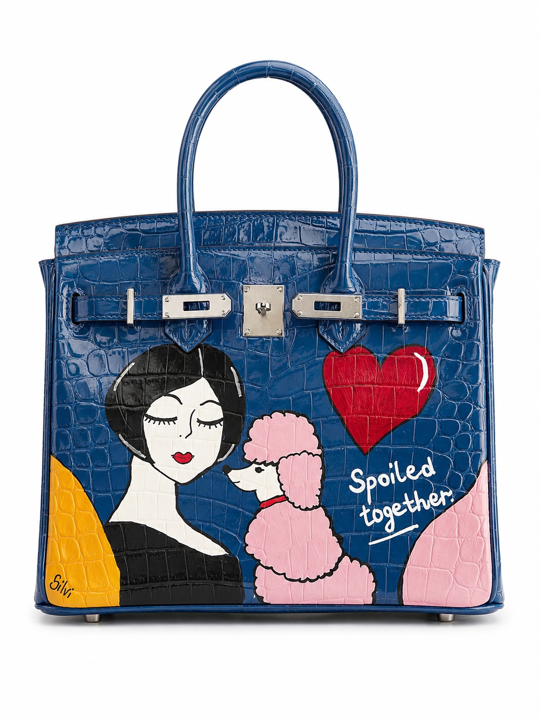 Silvi Blue Patent Leather Large Handle - Image 2