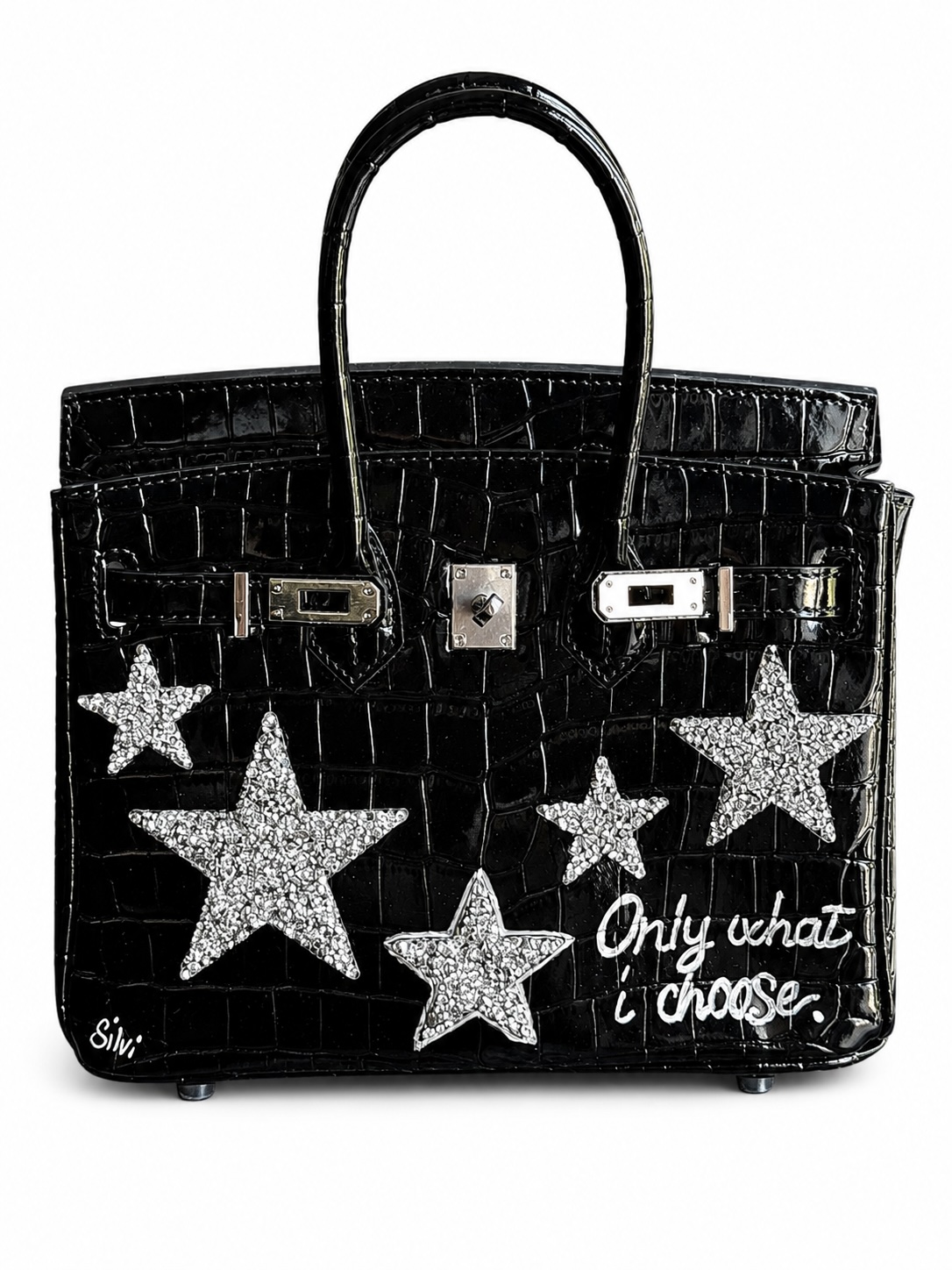 Silvi Black Patent Leather Medium Handle - Image 2
