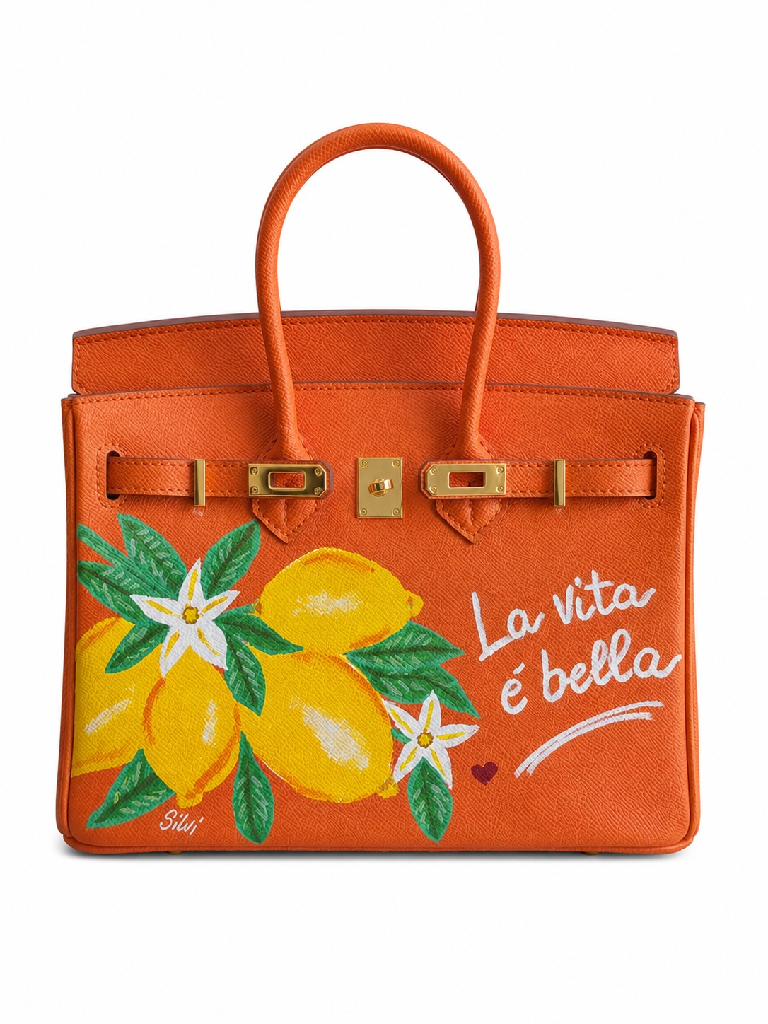 Silvi Orange Leather Medium Handle - Image 2