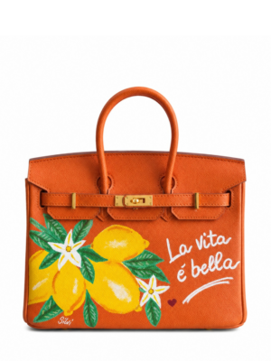 Silvi Orange Leather Medium Handle