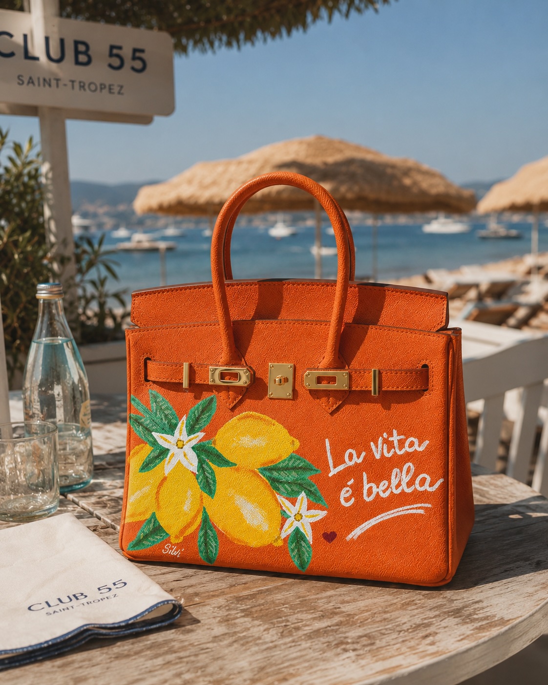 Silvi Orange Leather Medium Handle - Image 5