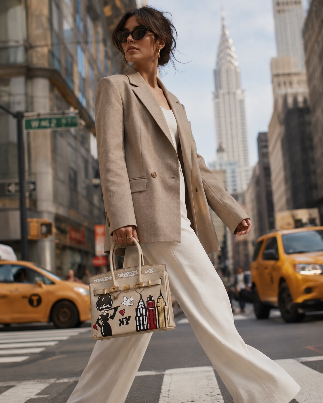 Silvi Ivory/Cream Leather Medium Handle - Image 3
