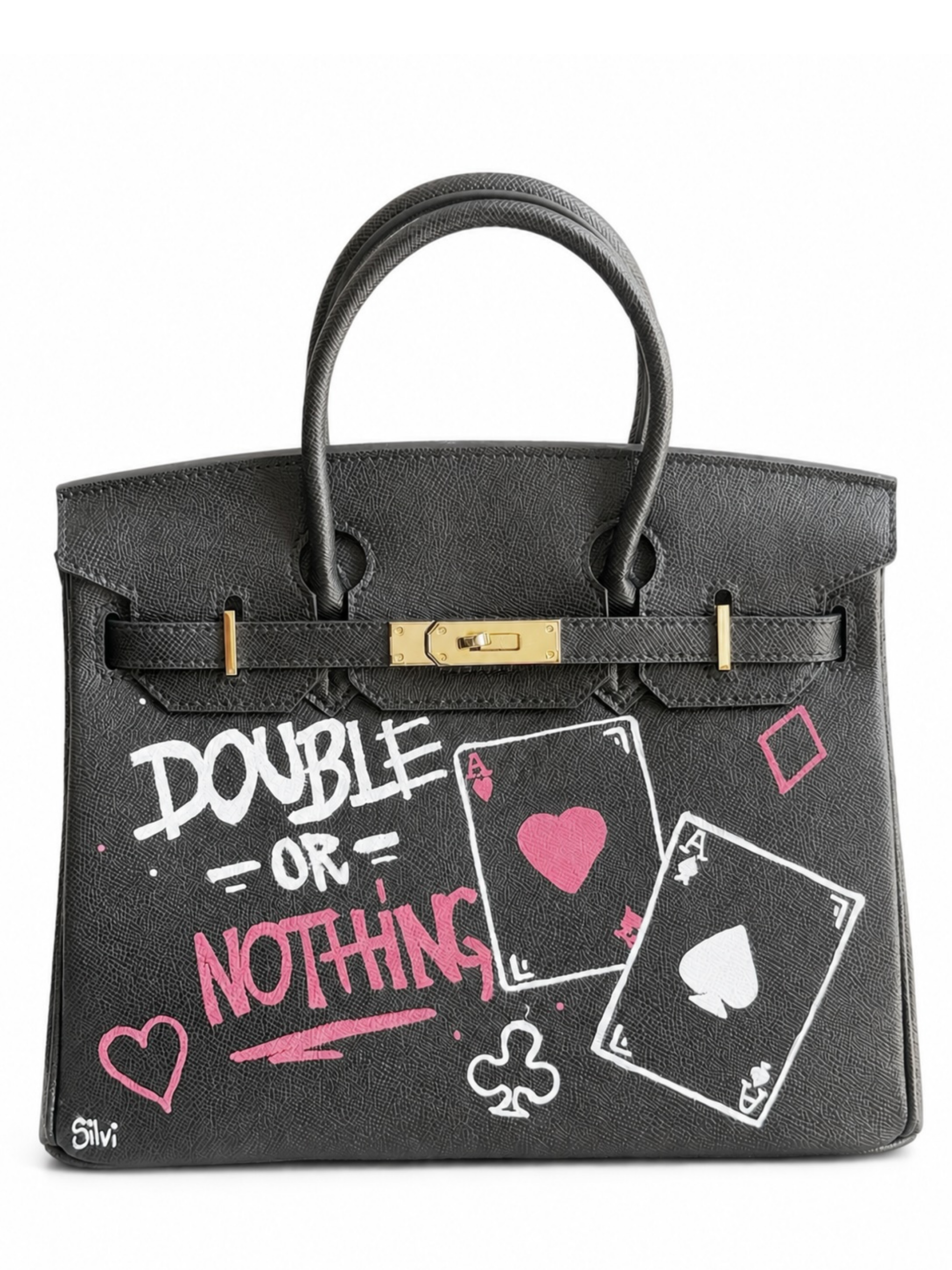 Silvi Black Leather Large Handle