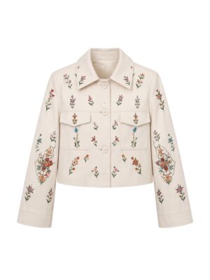 Style Junkiie Ivory/Cream Cropped Jacket/Blazer