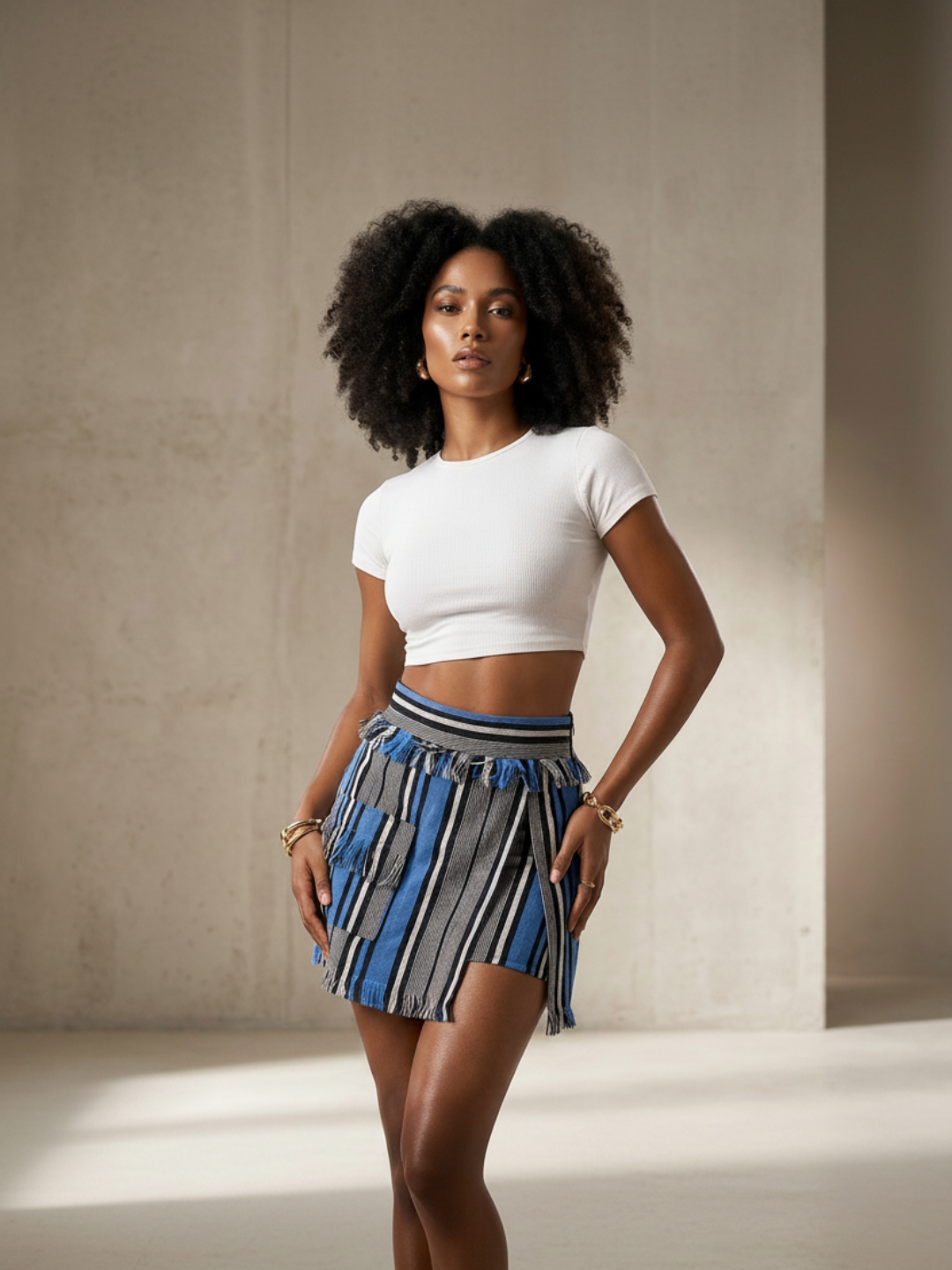Tamris Couture Multi-Color Blue Shorts - Image 2