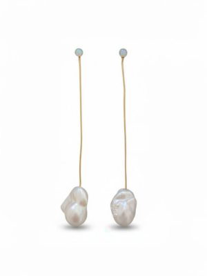 Handcrafted Wren Pearl Drop Earrings — fine pearl jewellery, Tania Claire Australia