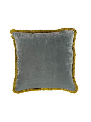 Velvet Fringe Home Blue Sea Blue Velvet Pillow